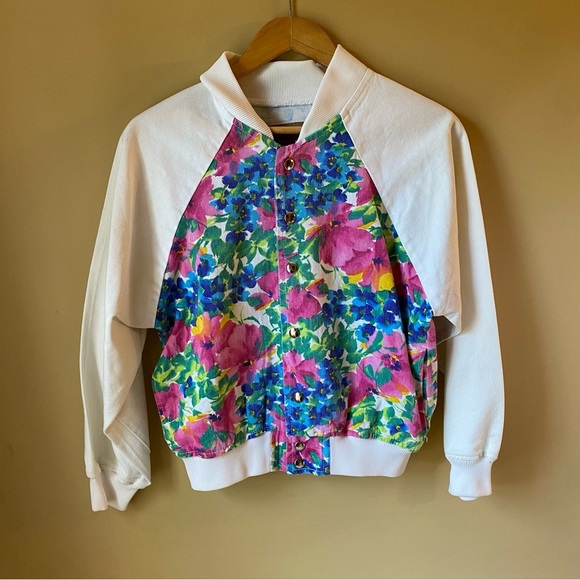 Vintage 90s Action West Floral Denim Jacket Women’s Mediun Cottagecore - Picture 1 of 12